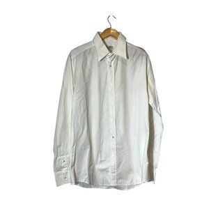 Dolce & Gabbana Mens White Button-Up Dress Shirt Size 44 17 1/2